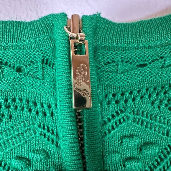 NWT $148 Eliza J Sleeveless Crochet Shift Dress Kelly Green Size Medium summer - Picture 11 of 13